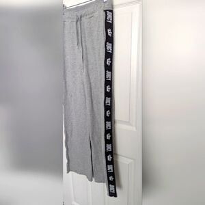 Juicy Couture Women's (Size Small) Light Gray Track Pants with Black Logo Trim